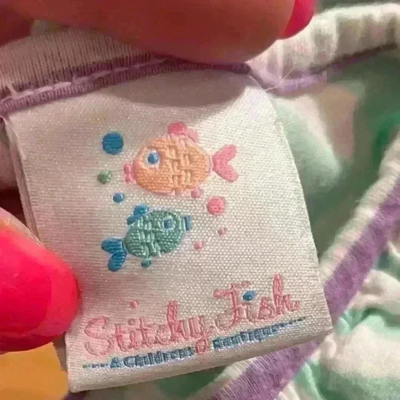 Stitchy Fish Striped Knit Dress Size 7 Girls Casual Comfort Floral Flower Ruffle - Picture 4 of 4